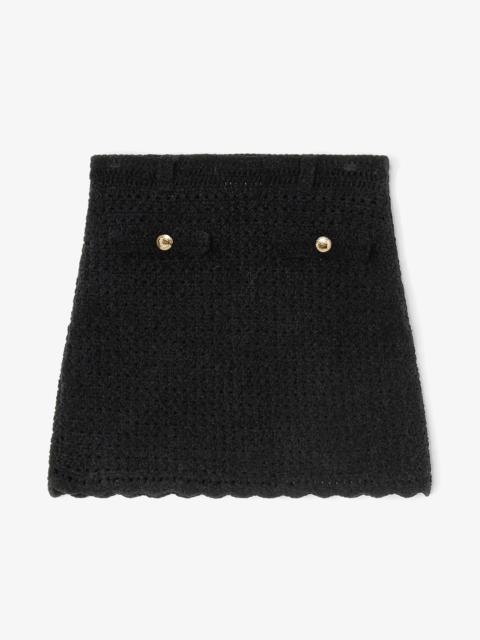 GANNI BLACK CROCHET MINI SKIRT