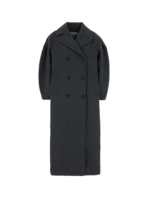 GANNI Ganni Women Grey Wool Blend Coat