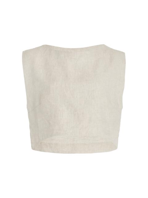 POSSE Exclusive Martina Linen Crop Top neutral