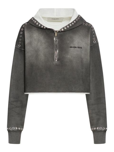 Golden Goose Deluxe Brand Women Faded Cotton Crop Sweatshirt