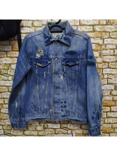 Other Designers Japanese Brand - THREE STONES THROW DISTRESSED BORO DENIM jacket (D374)