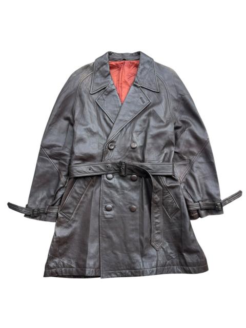 Other Designers Vintage Peyton Place Brown Sheep Trench Coat Leather Jacket