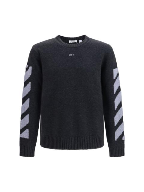 Off-White Off-White Men Diag Fuzzy Knit Crewneck
