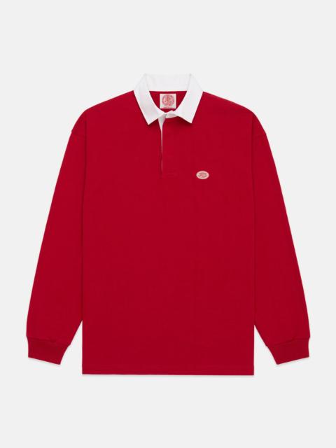 J. PRESS MADE-IN-USA SOLID RED J. PRESS SEAL RUGBY SHIRT
