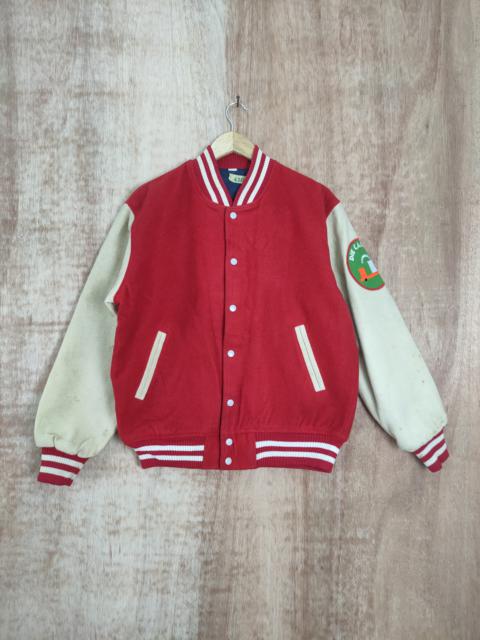 Other Designers Vintage - Die Casting red varsity jacket wool vintage #4213
