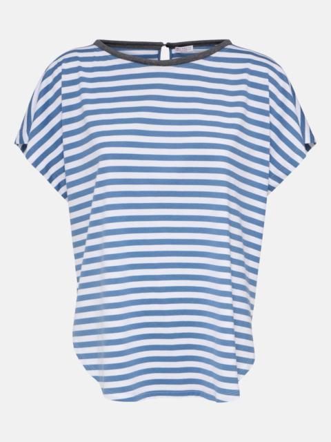 Brunello Cucinelli Oversized striped cotton T-shirt