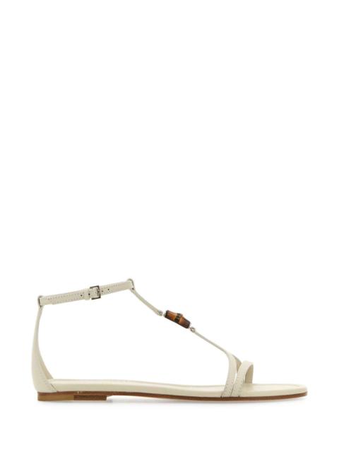 Gucci Women Chalk Leather Sandals