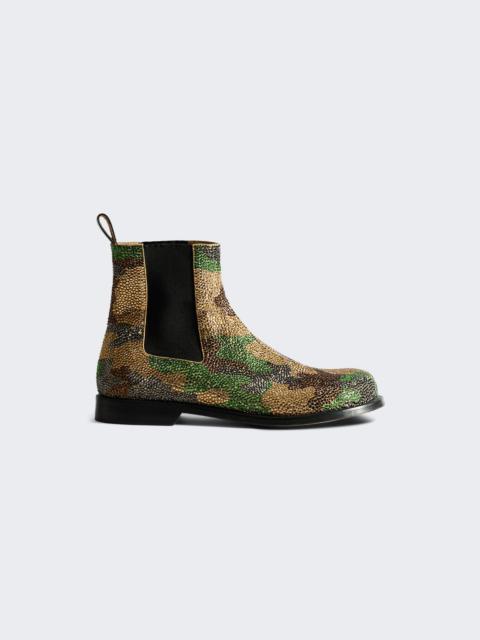 JW Anderson Crystal Strass Chelsea Loafer Boot Military Green