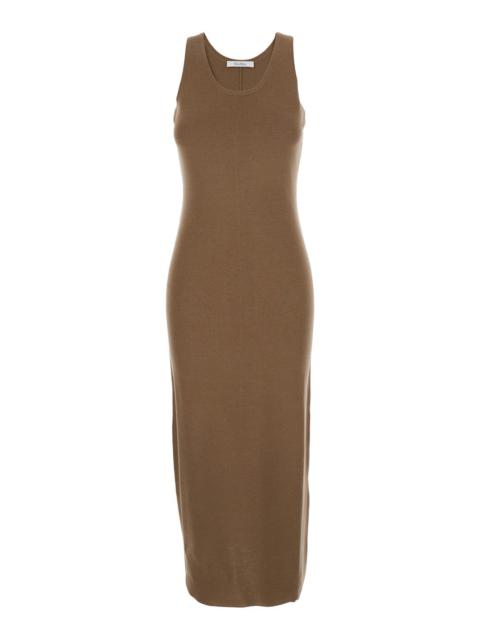 Max Mara Max Mara Women 'Aceri' Brown Dress With Round Neck And Rear Single Slit In Wool Woman