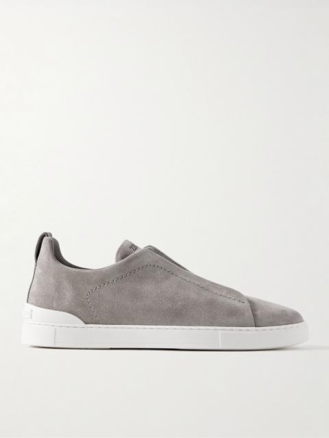ZEGNA Triple Stitch™ Suede Slip-On Sneakers Gray