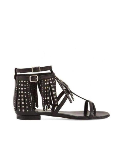 SAINT LAURENT Leather Fringe Sandals