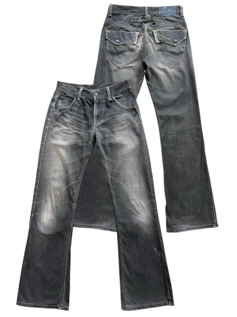 Other Designers Vintage Lee Flare Bootcut Black Velvet Denim Jeans 30x31.5