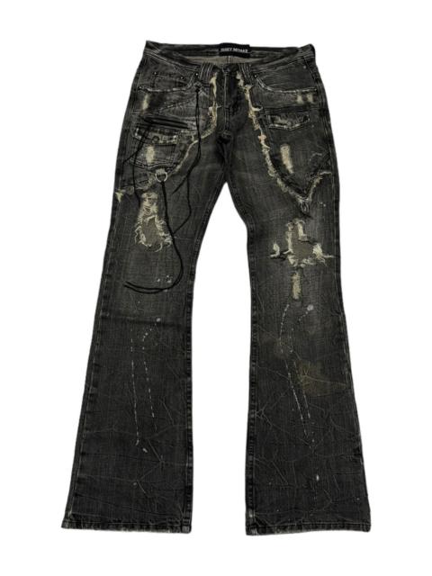 Other Designers ISSEY MIYAKE FLARED DISTRESS RIPS PUNK FLARE JEANS