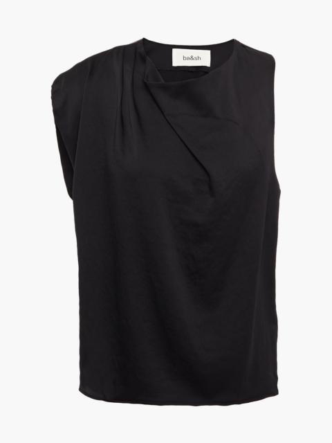 ba&sh Rosier asymmetric draped satin-crepe top
