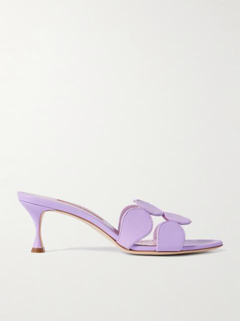 Manolo Blahnik Haribalmu 50 Leather Mules