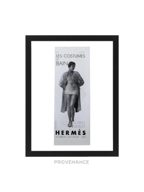 Hermes Antique Vintage Newsprint Ad - COSTUMES DE BAIN