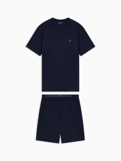 EMPORIO ARMANI ENDURANCE JERSEY PYJAMAS WITH BERMUDA SHORTS