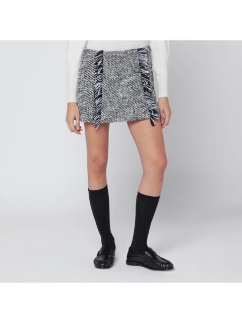 DURAZZI MILANO Durazzi Milano Black/White Patterned Wool-Blend Mini Skirt Women