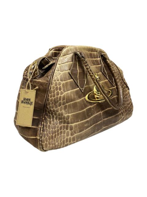 Vivienne Westwood Vivienne Westwood Big Orb Logo Crocodile Skin Bag