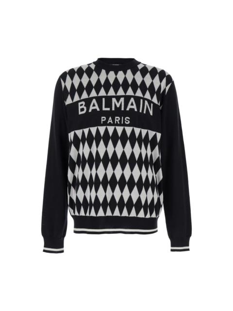Diamond Balmain Logo Jacquard Sweater