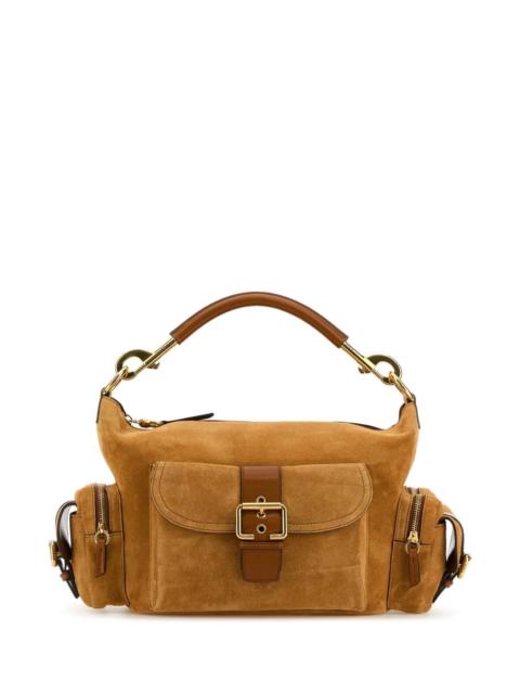Chloé Chloe Women Camel Suede Medium Camera Bag Handbag