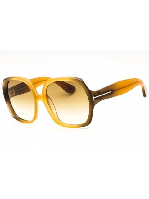 TOM FORD Tom Ford SAFFRON Brown Gradient Butterfly Ladies Sunglasses FT1221 41F 60