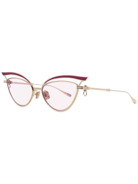 Valentino Valentino Ladies Pink Rectangular Sunglasses VGLASSLINERVLS118D55CA