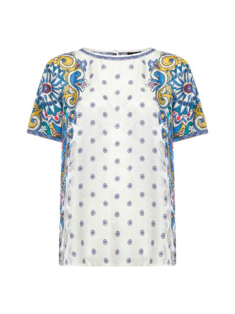 Etro Ivory Paisley print silk blend top