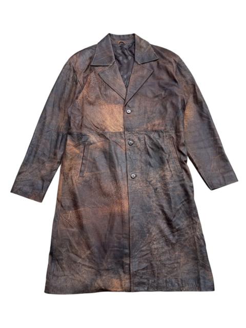 Other Designers Vintage Dormeuil England Sheep Trench Coat Leather Jacket