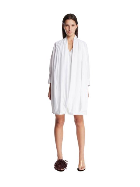 Loewe White Draped Cotton Dress