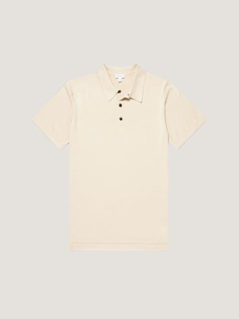 Sunspel Sea Island Cotton Knit Polo Shirt
