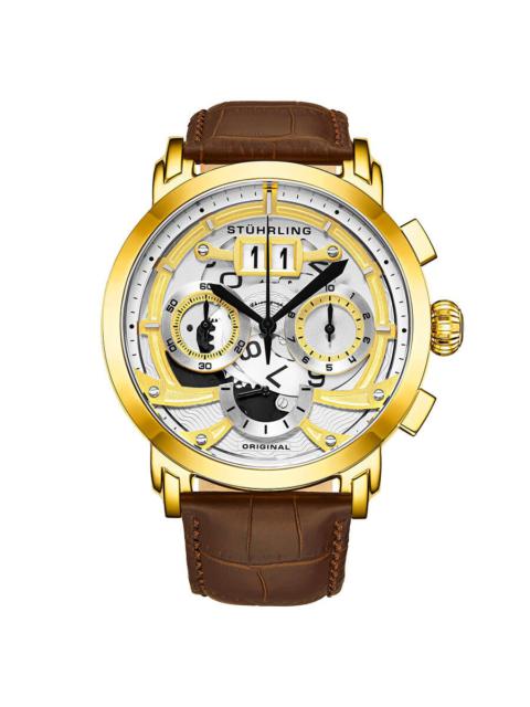 Other Designers Stuhrling Original Monaco Quartz White Dial Men's Watch M13531