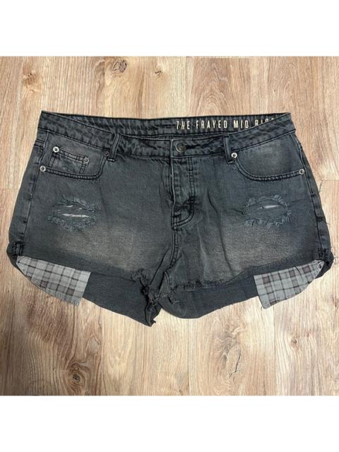 Other Designers Cotton On The Frayed Mid-rise Distressed Denim Shorts