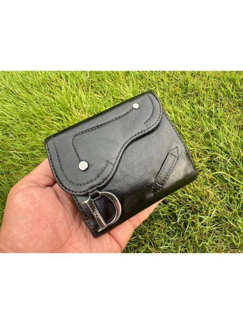 Dior Authentic Christian Dior Saddle Leather Compact Wallet