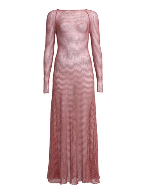 Alaïa Knit Midi Dress pink