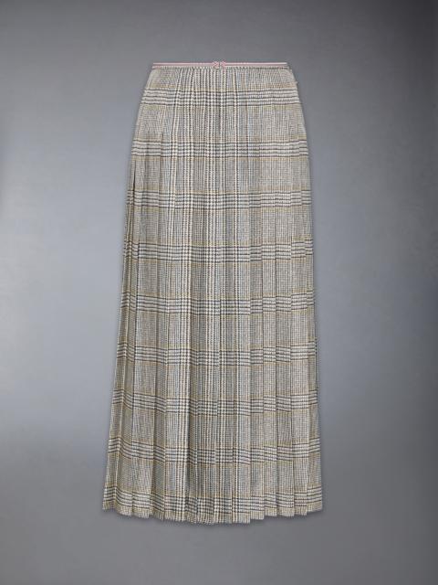 Thom Browne HUNTING TWEED SILK TWILL PLEATED SKIRT