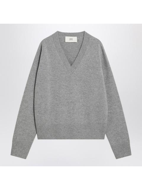 AMI Paris Ami Paris Grey Ami De Coeur Sweater In Wool And Cashmere Women
