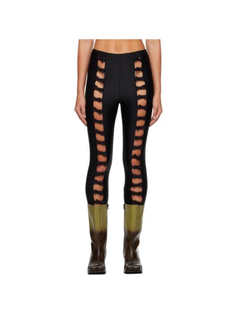 pushBUTTON Black Bow Cut Leggings