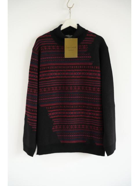 Yohji Yamamoto Yohji Yamamoto 24AW Black Red Striped Turtleneck Sweater