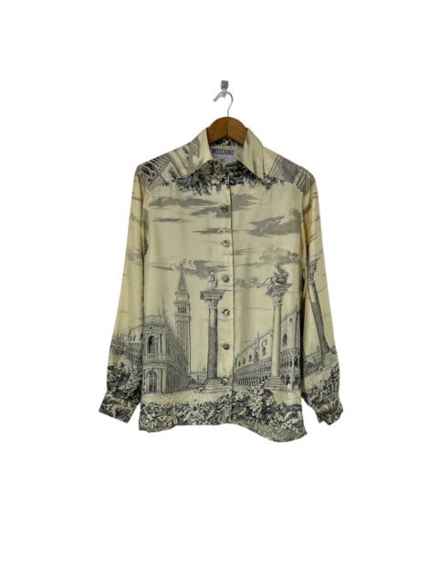 Moschino Luxury Moschino Button Ups Silk Shirt Full Print Roman City