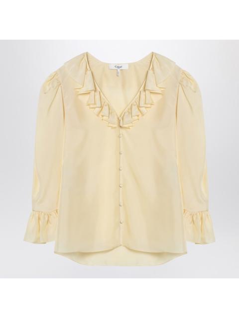 Chloé Chloé Light Yellow Blouse With Ruffles In Silk Women