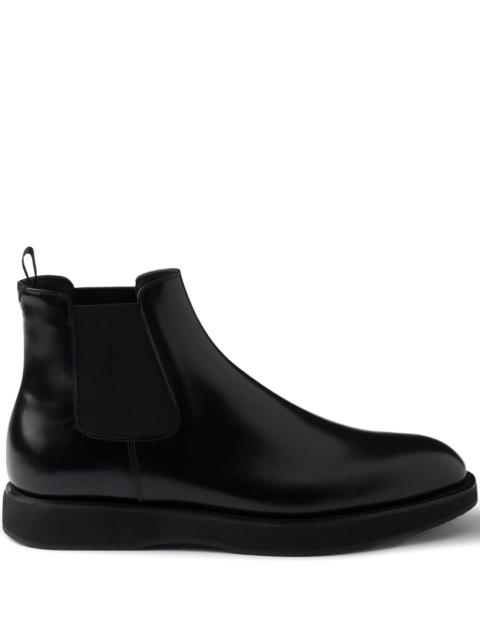 Prada elasticated-panel leather Chelsea boots
