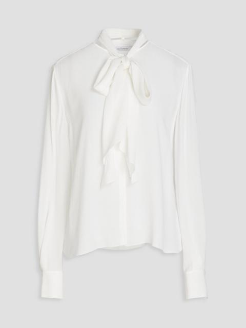 Another Tomorrow Pussy-bow crepe blouse