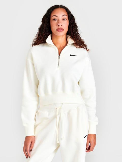 Nike WOMEN'S NIKE SPORTSWEAR PHOENIX FLEECE OVERSIZED HALF-ZIP CROP SWEATSHIRT