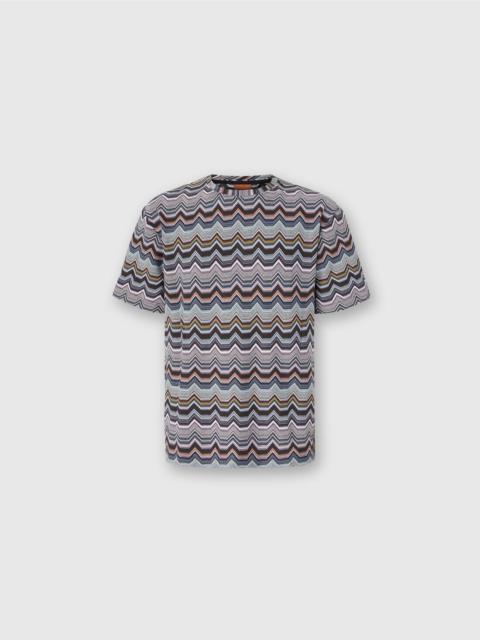 Missoni Crew Neck T-Shirt with Geometric Zigzag