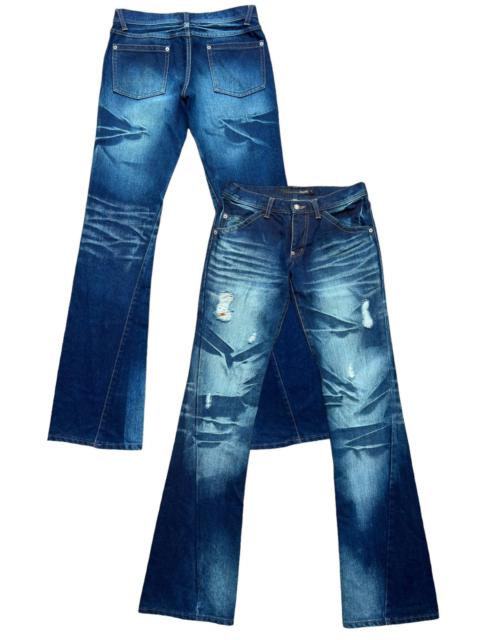 Other Designers Japanese Brand - Flare Jeans Schlussel Lowrise Distressed Denim 30x34