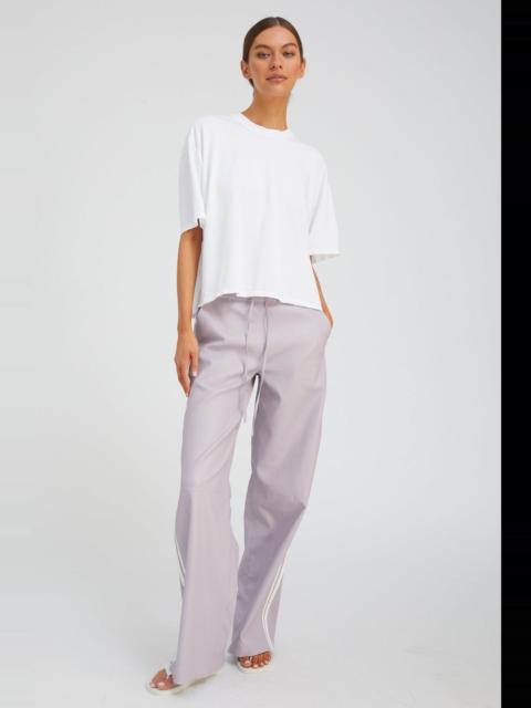 SPRWMN LAVENDER LEATHER BAGGY ATHLETIC PANTS