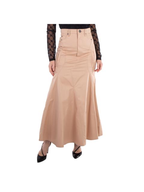 Burberry Burberry High-Waist Flared Cotton Skirt