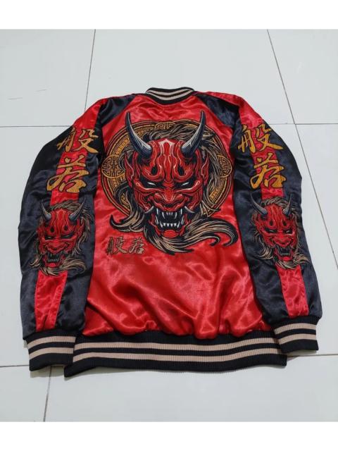 Sukajan Jacket Red Evil Vintage Streetwear Bomber