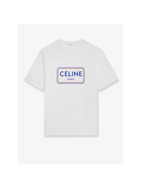 CELINE CELINE $660 OPTIC WHITE/RED/DENIM BLUE T-shirt New & Authent